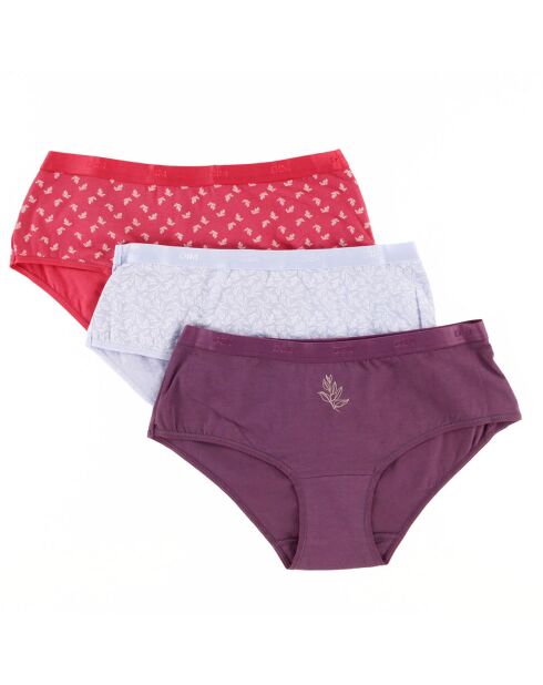 3 Shorties Les Pockets rose/mauve/bleu