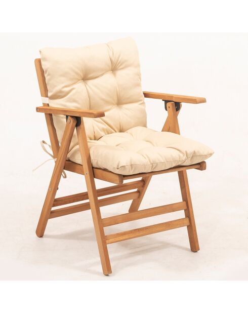 Fauteuil My027 naturel/crème - 46x89x 43 cm