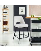 2 barstoelen Ecuador metaal en crème Bouclette - 44x54x92,5 cm