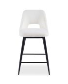 2 barstoelen Ecuador metaal en crème Bouclette - 44x54x92,5 cm