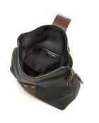 Sac à dos en Cuir Azalea vert/cognac - 30x31x11 cm