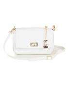Bandolera Matalia de piel blanca - 22x17x9 cm