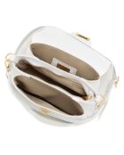 Bandolera Matalia de piel blanca - 22x17x9 cm