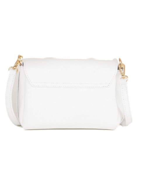 Matalia weiße Schultertasche aus Leder - 22x17x9 cm