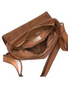 Bandolera Luigia de piel coñac - 23x19x9 cm