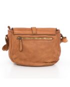 Bandolera Luigia de piel coñac - 23x19x9 cm