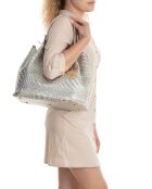 Schultertasche Eloisa aus Platinleder - 38x28x16 cm