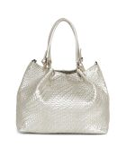Schultertasche Eloisa aus Platinleder - 38x28x16 cm