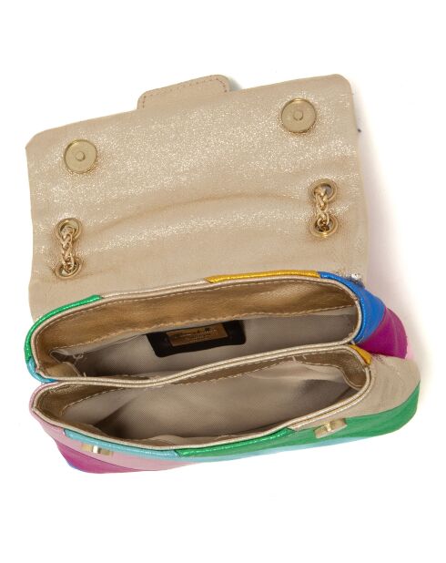 Borsa a tracolla Bettina in pelle multicolore - 22x19x8 cm