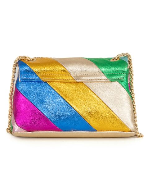 Borsa a tracolla Bettina in pelle multicolore - 22x19x8 cm