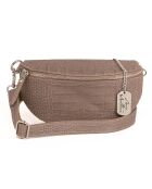 Taupe Azzurra leren heuptasje - 21x13x6 cm