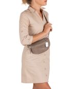 Taupe Azzurra leren heuptasje - 21x13x6 cm