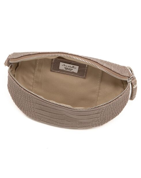 Taupe Azzurra leren heuptasje - 21x13x6 cm