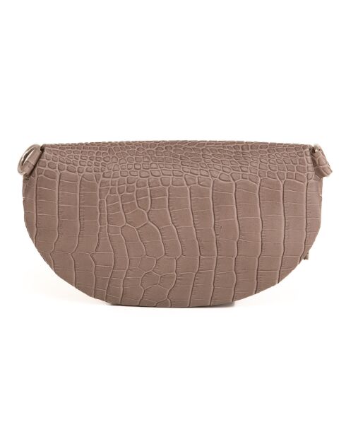 Taupe Azzurra leren heuptasje - 21x13x6 cm