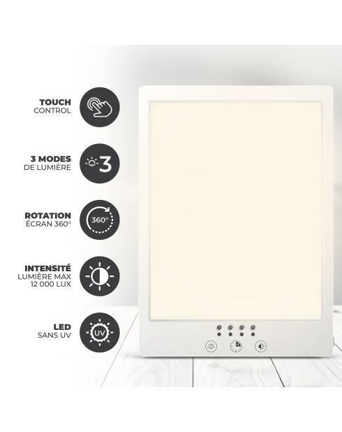 Miroir lumineux blanc - 17.8x24.9x0.1 cm