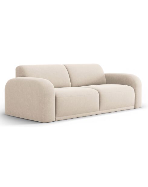 Canapé Velours Erin 3 Places beige - 222x100x79 cm