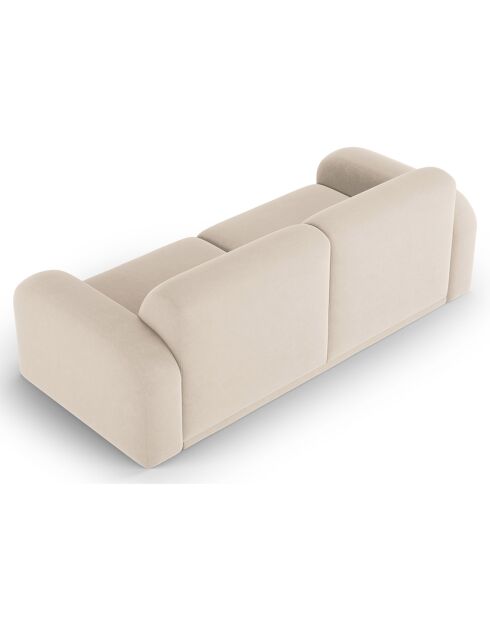 Canapé Velours Erin 3 Places beige - 222x100x79 cm