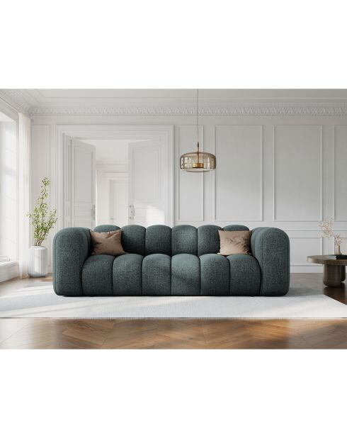 Canapé Lupine Chenille 3 Places pétrole - 228x87x70 cm