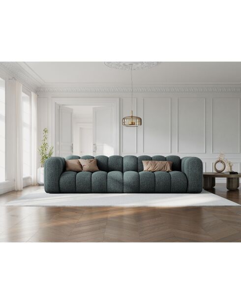 Canapé Modulaire Lupine Chenille 4 Places pétrole - 288x87x70 cm