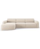 Canapé D'Angle Gauche Velours Erin 4 Places beige - 295x168x79 cm