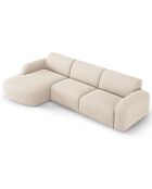 Canapé D'Angle Gauche Velours Erin 4 Places beige - 295x168x79 cm