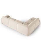 Canapé Grand Angle Gauche Velours Erin 4 Places beige - 295x268x79 cm