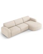 Canapé D'Angle Droit Velours Erin 4 Places beige - 295x168x79 cm