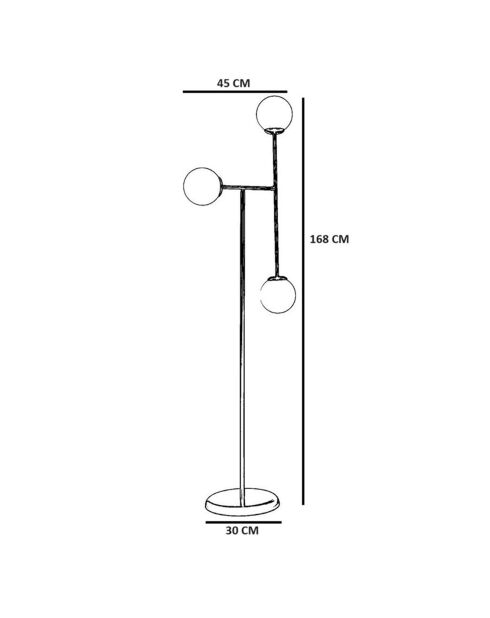 Lampadaire Favori ambre/doré - 45x30 cm