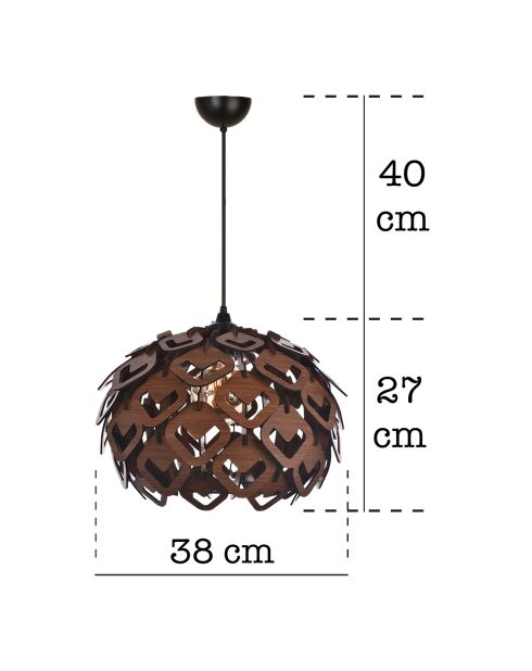 Lampada a sospensione Uav in noce - 27x38 cm