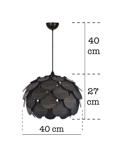 Suspension Uav noire - 27x40 cm