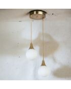 Afra wit/gouden kroonluchter - 25x15 cm