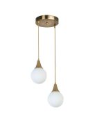 Afra wit/gouden kroonluchter - 25x15 cm
