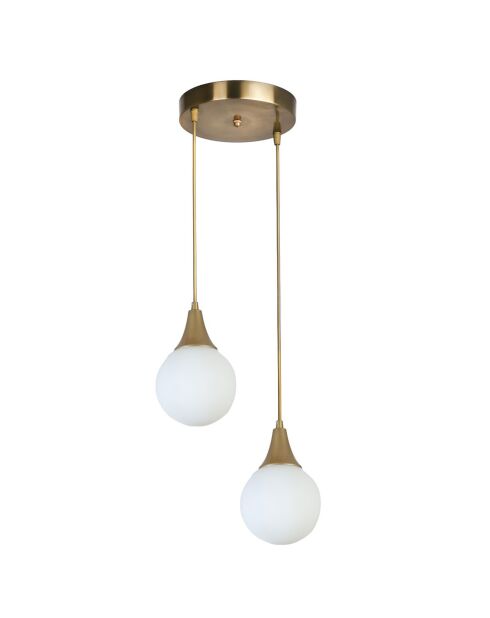 Afra wit/gouden kroonluchter - 25x15 cm