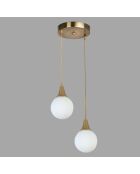 Afra wit/gouden kroonluchter - 25x15 cm