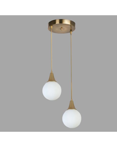 Afra wit/gouden kroonluchter - 25x15 cm