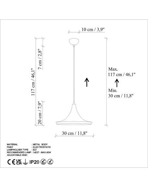 Suspension Tom verte - 20x90 cm