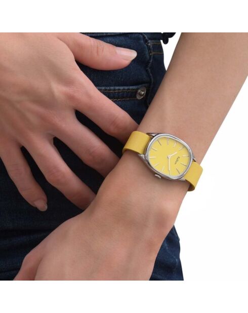 Montre Femme en Cuir Colorama jaune