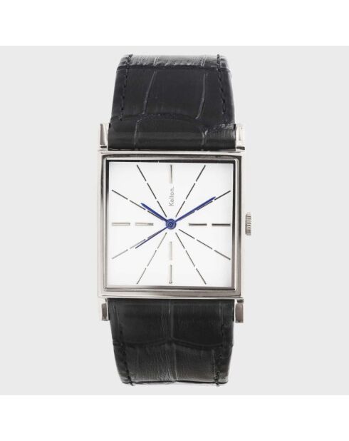 Montre Mixte en Cuir Astre argenté/noir/blanc