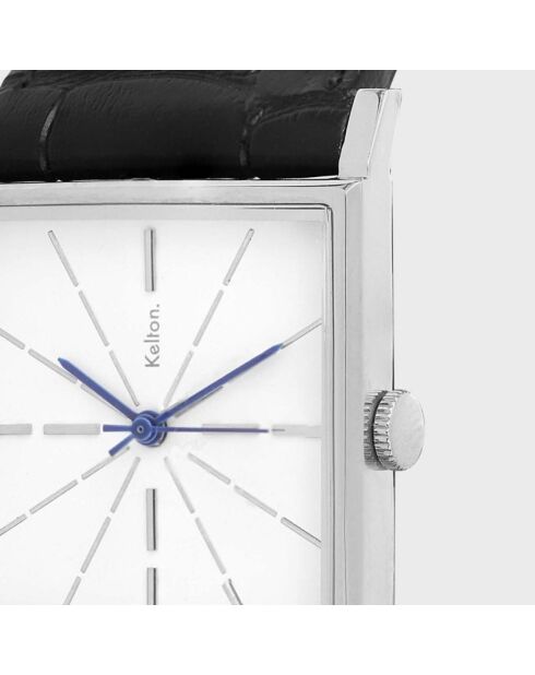 Montre Mixte en Cuir Astre argenté/noir/blanc