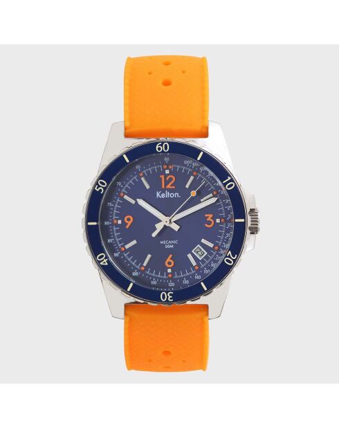 Montre Automatique Mixte en Silicone Mille bleu/orange