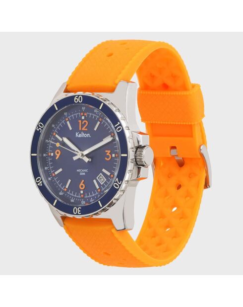 Montre Automatique Mixte en Silicone Mille bleu/orange