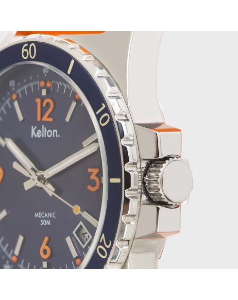 Montre Automatique Mixte en Silicone Mille bleu/orange