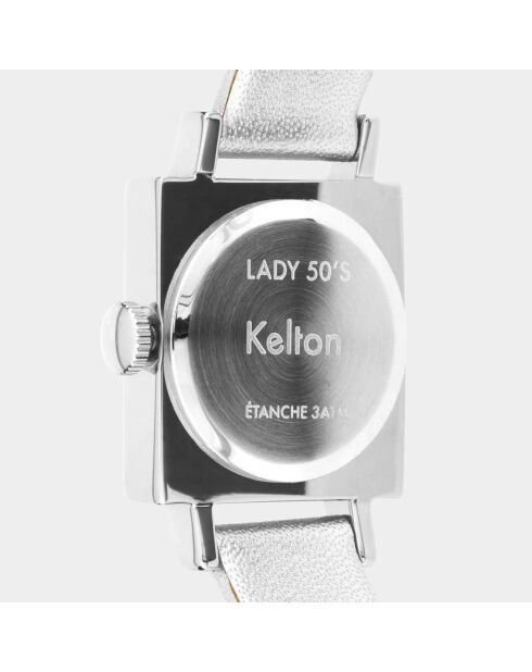 Montre Femme en Cuir Lady 50's Total argentée