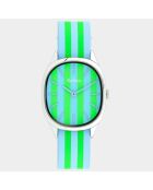Montre Femme en Cuir Colorama David H. bleu/vert