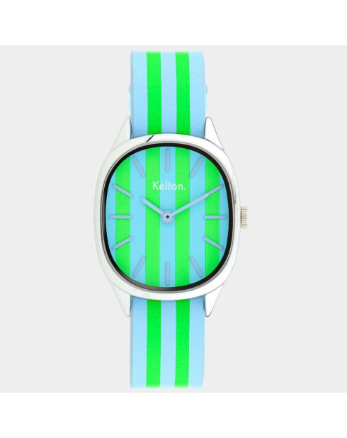Montre Femme en Cuir Colorama David H. bleu/vert
