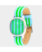 Montre Femme en Cuir Colorama David H. bleu/vert