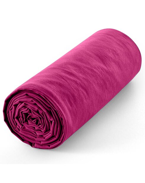 Drap housse 100% Coton bonnet 30 cm magenta