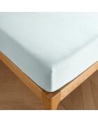 Drap housse 100% Coton bonnet 30 cm menthe