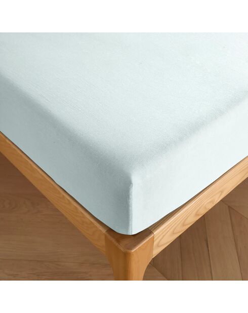 Drap housse 100% Coton bonnet 30 cm menthe