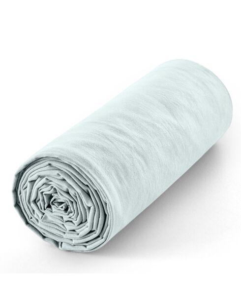 Drap housse 100% Coton bonnet 30 cm menthe
